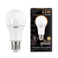 Лампа светодиодная Black A70 22Вт 3000К E27 | Код. 102502122 | Gauss